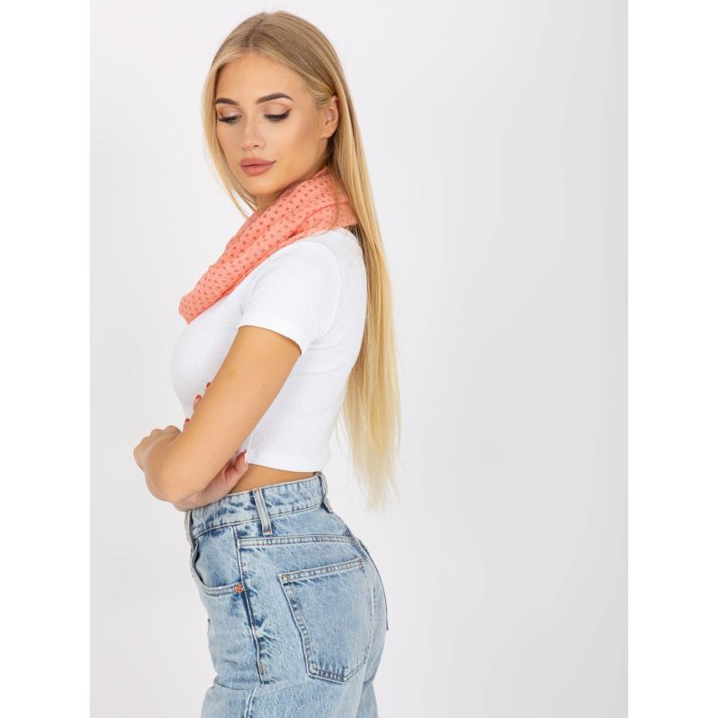 Dámská šála v puntíkovaném provedení DELIA korálová