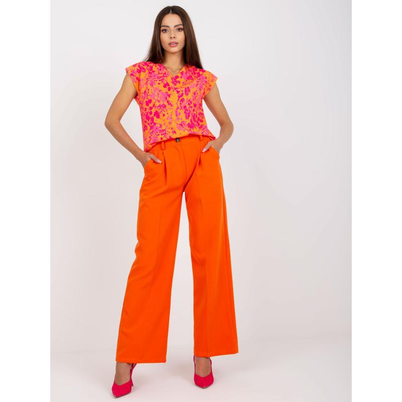 Dámské kalhoty s širokými nohavicemi MANTA oranžové