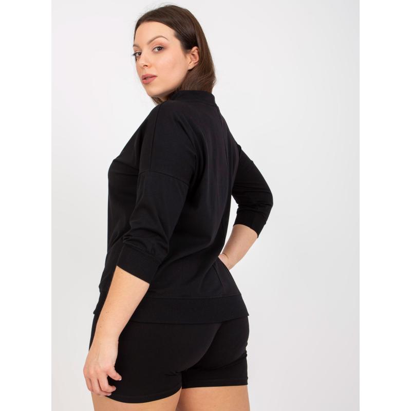 Női plus size nyomtatott blúz CHRYSTA fekete