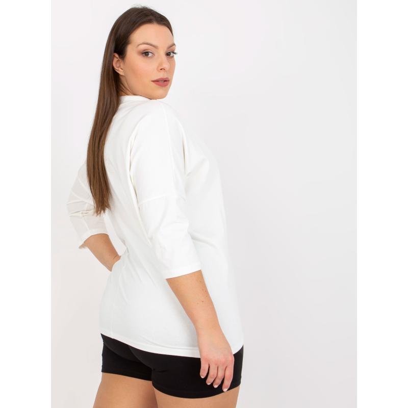 Dámská halenka s potiskem plus size ROMEO ecru 