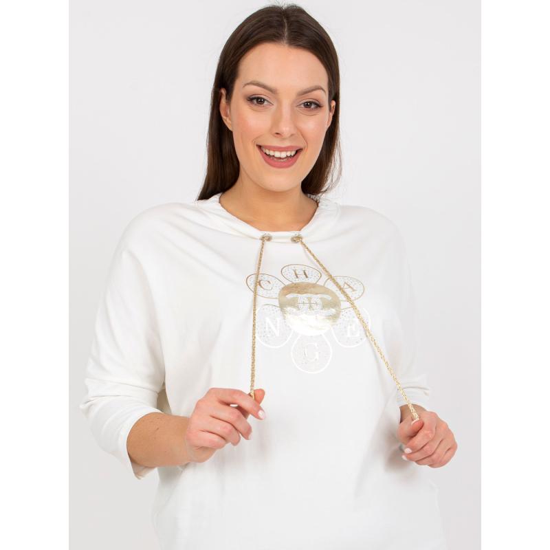 Dámská halenka s potiskem plus size ROMEO ecru 