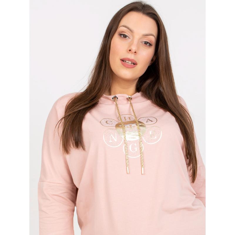 Dámská halenka s 3/4 rukávy plus size WESTON růžová  