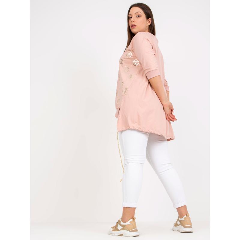 Dámská halenka plus size volného střihu bavlněná TRIA růžová 