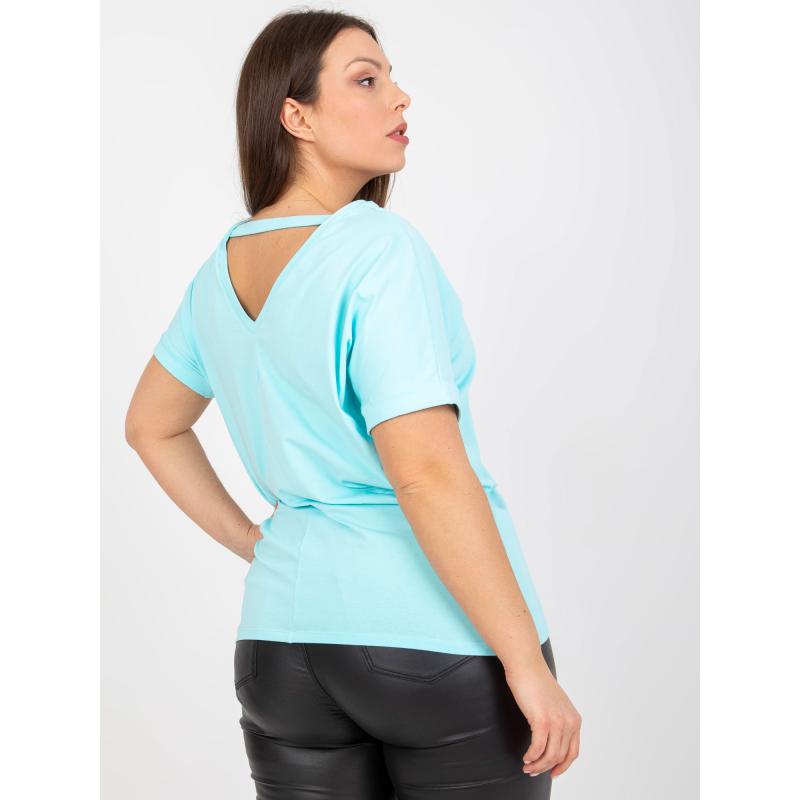 Dámské triko s výstřihem na zádech plus size ASHLYN mátové  