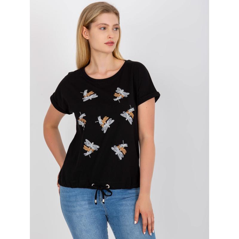 Dámske bavlnené plus size tričko OTHELLO black