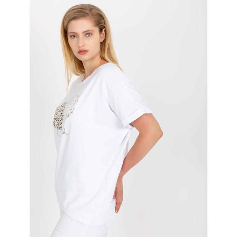 Női plus size nyomtatott póló ANATOL fehér