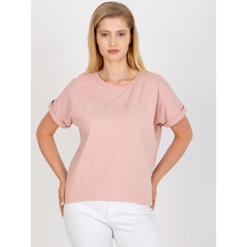 Női nyomtatott pamut plus size póló JAYLA pink