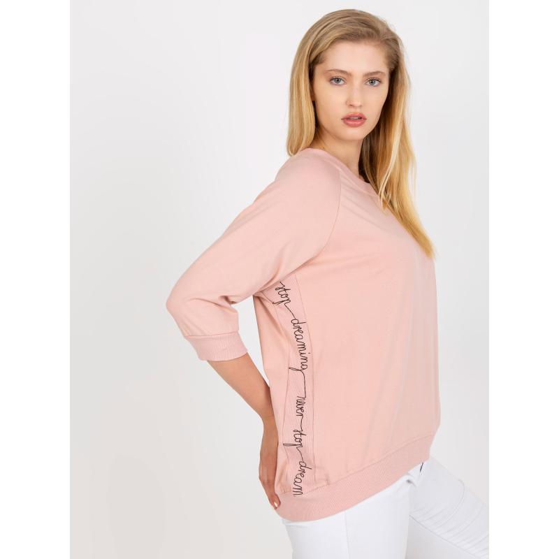 Dámska blúzka s okrúhlym výstrihom plus size DONELL pink