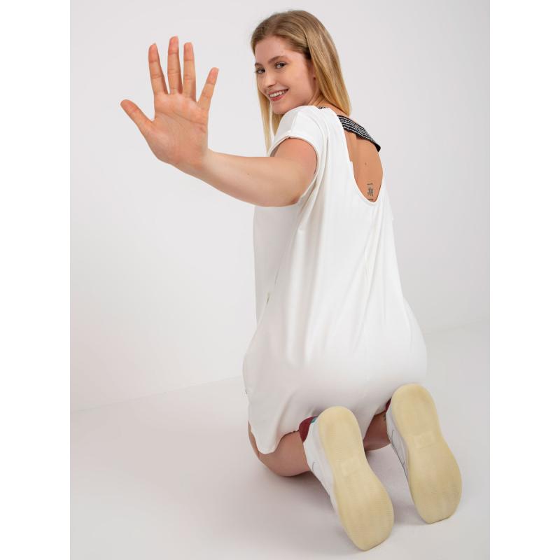 Női hátnélküli blúz plus size ALFORD fehér