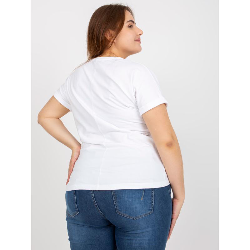 Dámské tričko plus size s potiskem LIMA bílé  