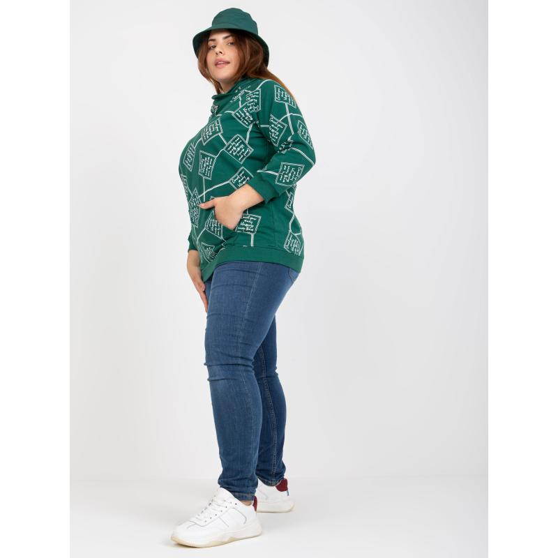 Dámská mikina s kapucí plus size DIANN zelená  