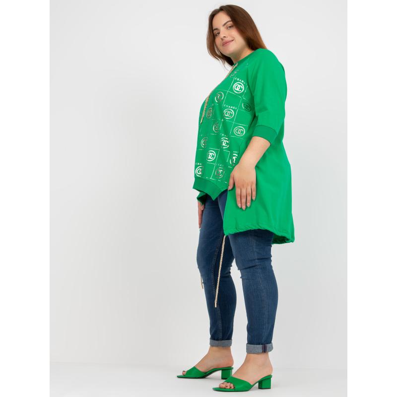 Dámská halenka s nášivkou plus size RONALDA zelená 