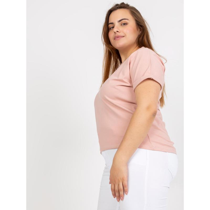 Női szlogenes plus size póló ITA rózsaszínű
