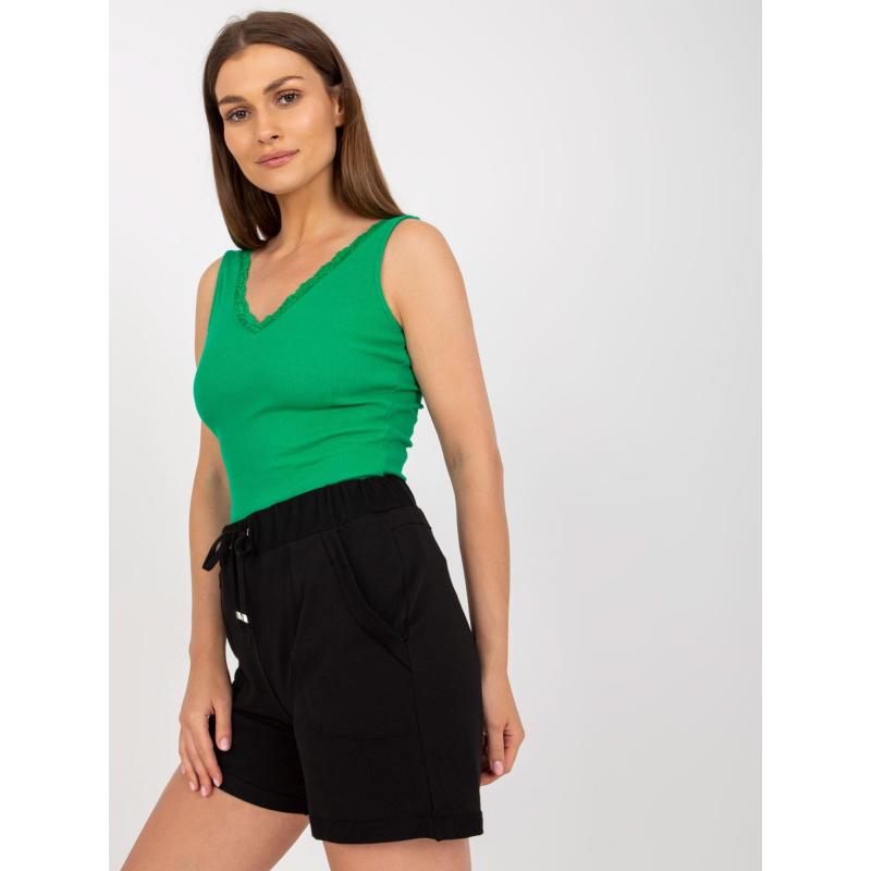 Női csíkos felső RUE PARIS sötétzöld