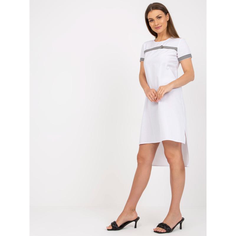 Dámské šaty s asymetrickým střihem KEZIAH bílé 