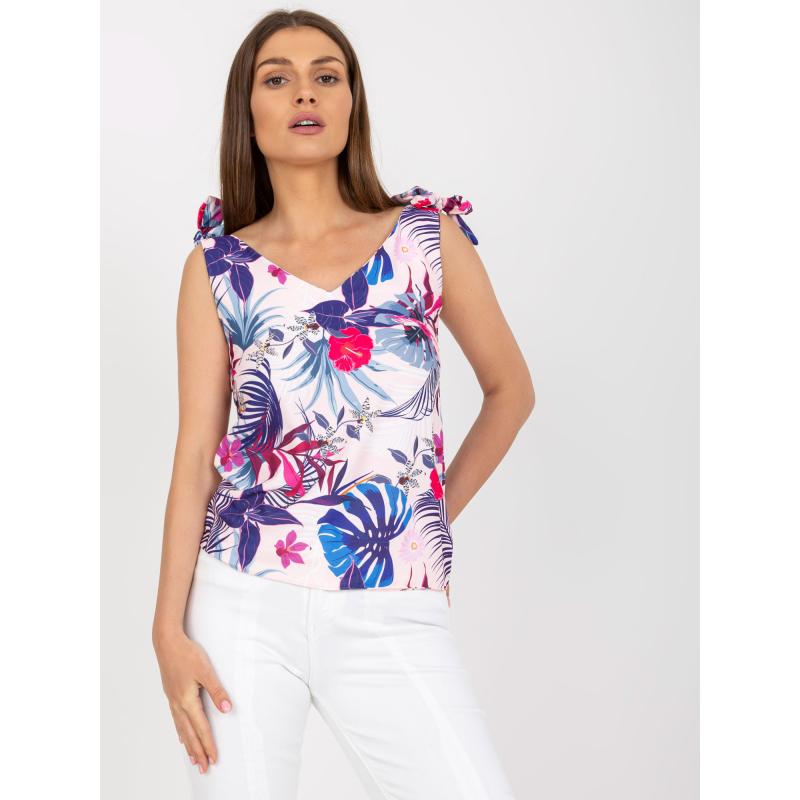 Dámský top s letními potisky RUE PARIS světle růžový 