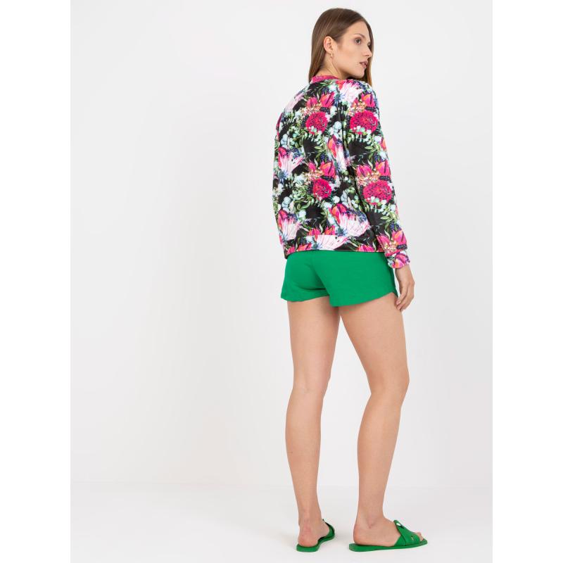 Női nyomtatott kapucnis pulóver RUE PARIS fekete