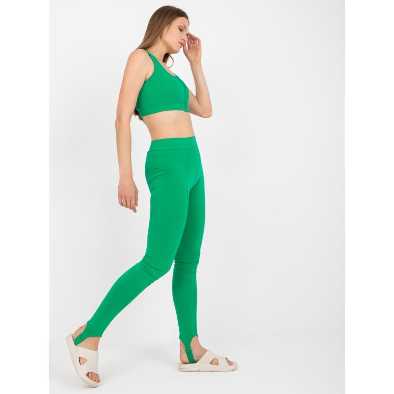 Csíkos leggings BASE zöld