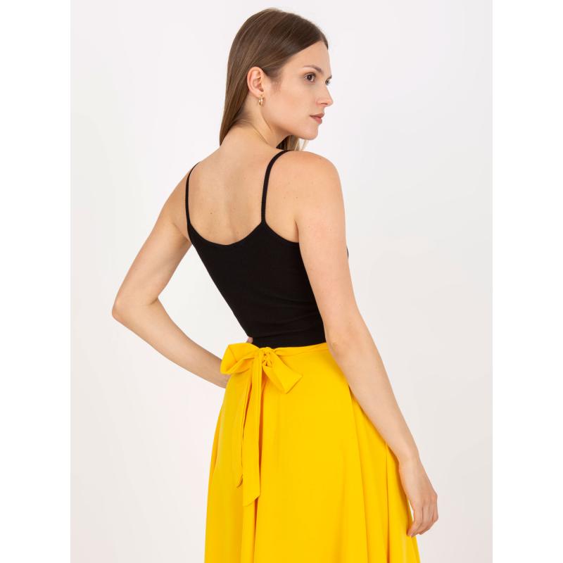 Női csíkos rövid felső RUE PARIS fekete