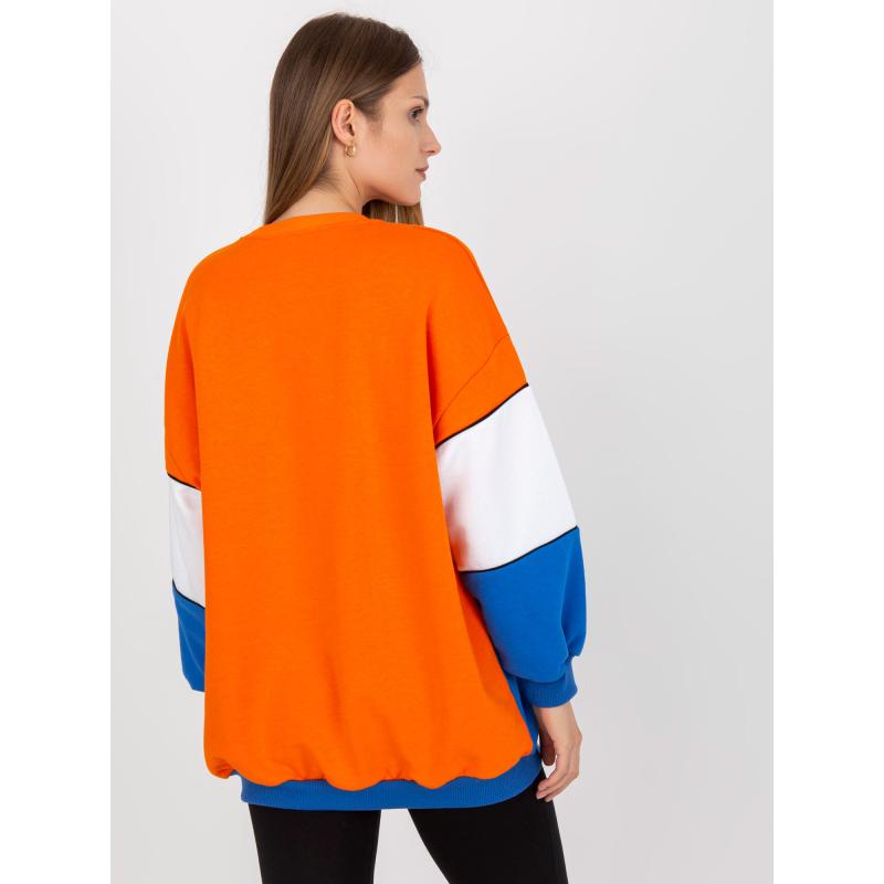 Dámska základná oversize mikina RUE PARIS oranžová a modrá