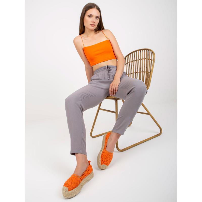 Dámské kalhoty na léto SUBLEVEL světle šedé 