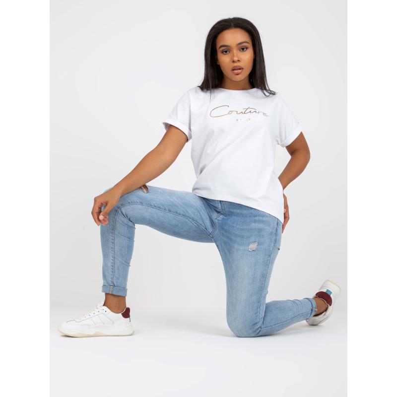 Női kerek nyakú plus size póló AFFRIA fehér