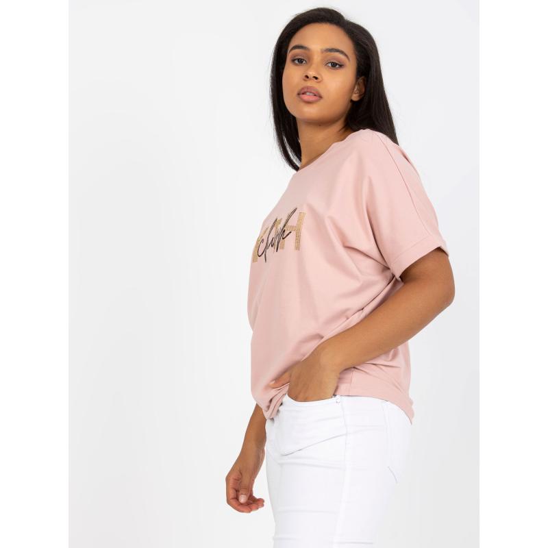 Dámské tričko z bavlny plus size CHANTE růžové 