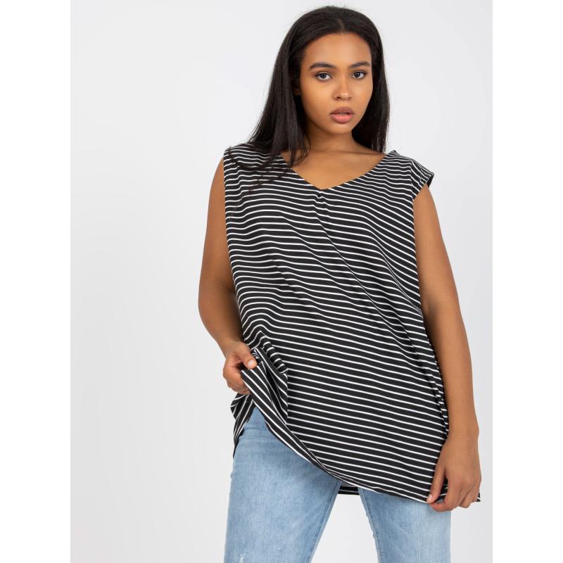 Női plus size felső KASEY fekete-fehér