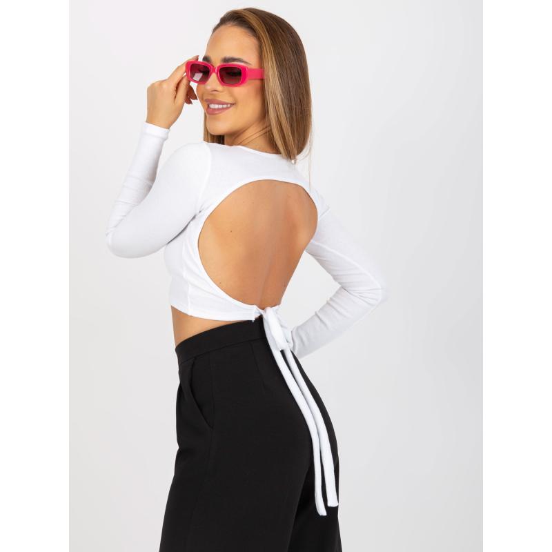 Dámska blúzka s dlhým rukávom pruhovaná RUE PARIS biela