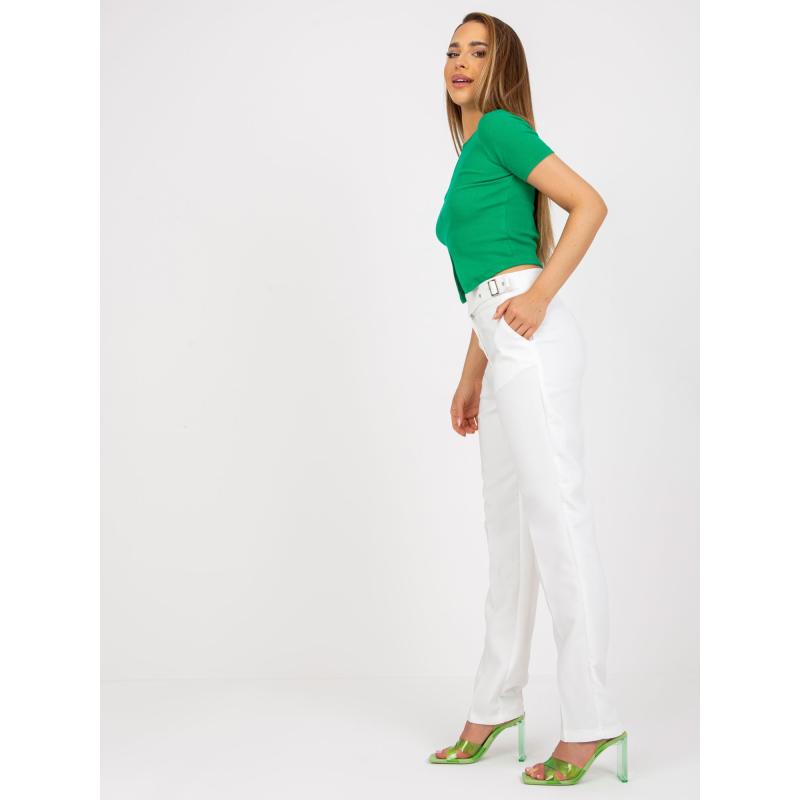 Dámské kalhoty s vysokým pasem ADI bílé 