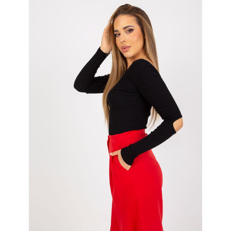 Dámská halenka pruhovaná vypasovaná RUE PARIS černá 