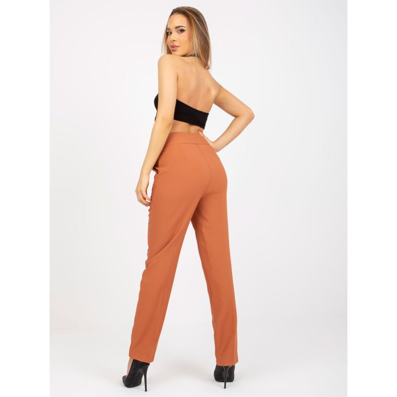 Dámské kalhoty s kapsami ALLY hnědé