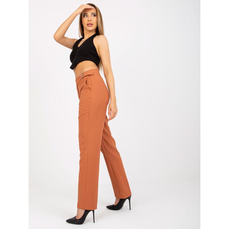 Dámské kalhoty s kapsami ALLY hnědé