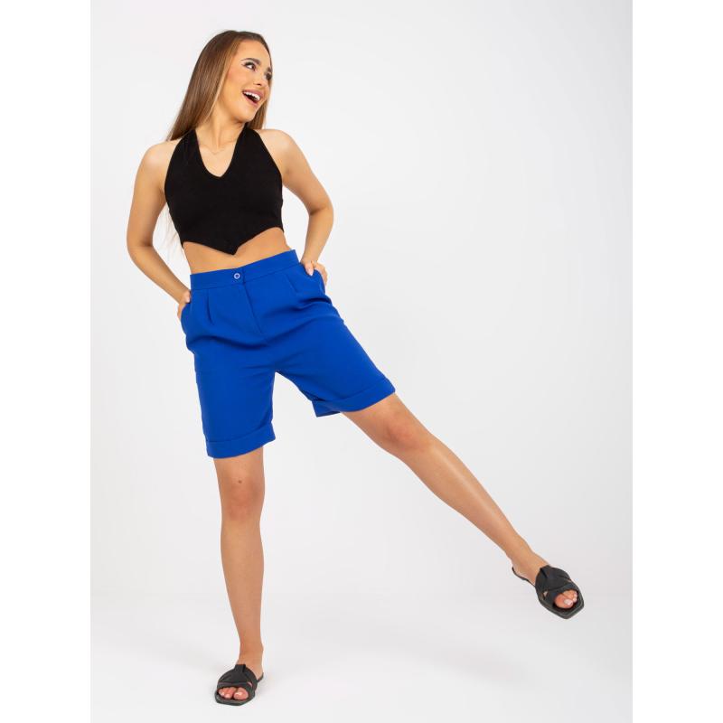 Dámské šortky s vysokým pasem QIA kobaltové modré 