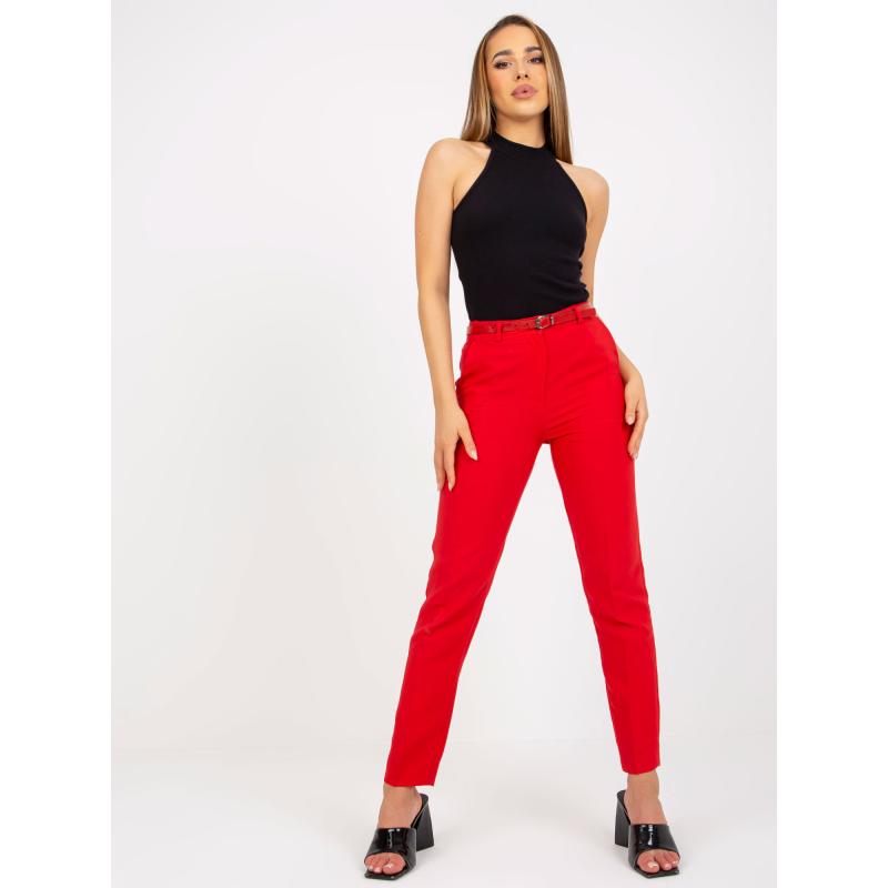Dámské kalhoty s páskem DORINE červené 