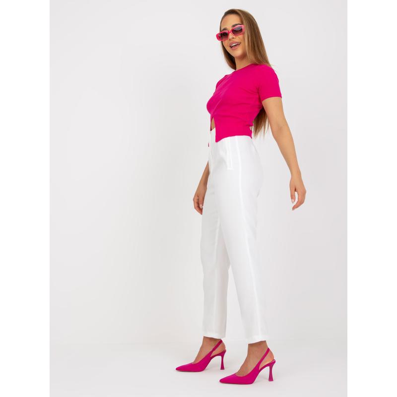 Dámské kalhoty s viskózovou tkaninou elegantní JUSTY bílé  