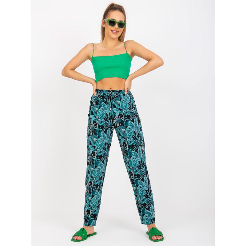 Dámské kalhoty z lehké tkaniny s kapsami SUBLEBEL černé 