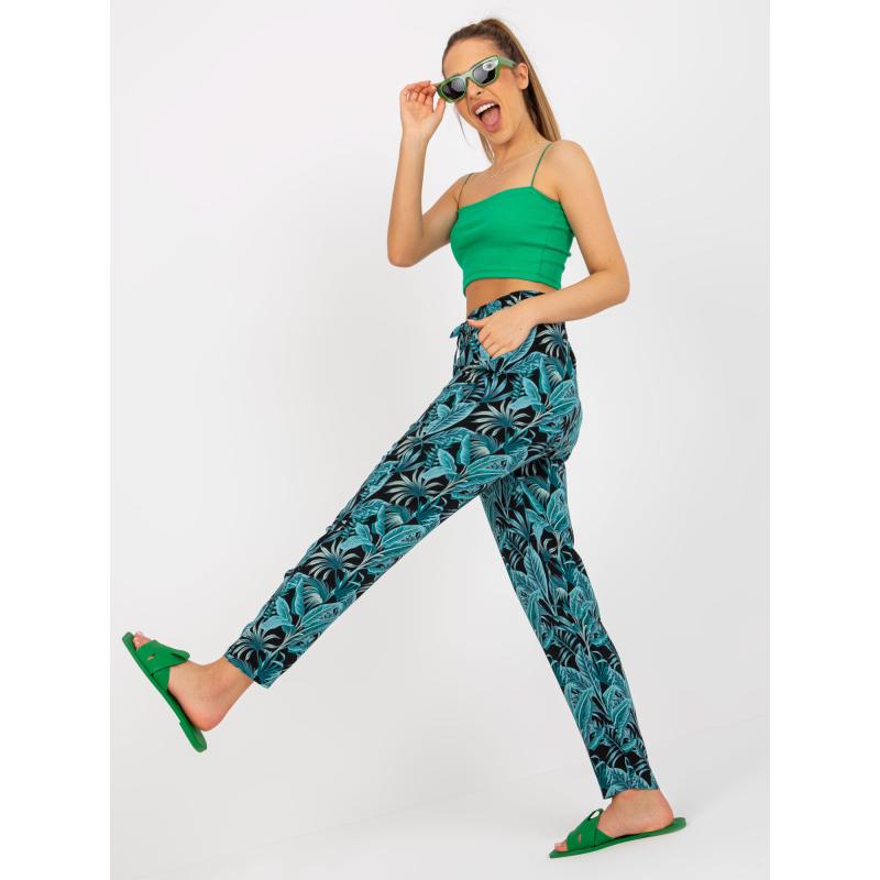 Dámské kalhoty z lehké tkaniny s kapsami SUBLEBEL černé 