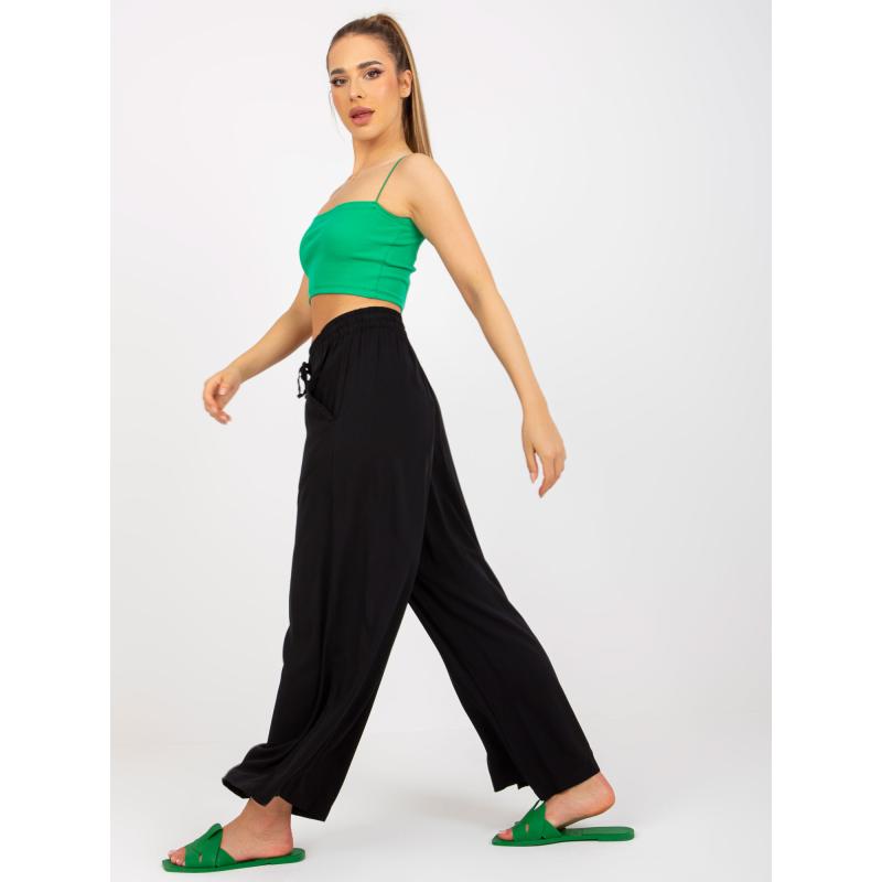 Dámské kalhoty se širokými nohavicemi SUBLEVEL černé