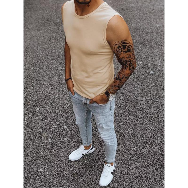 Férfi sima tank top VALE bézs