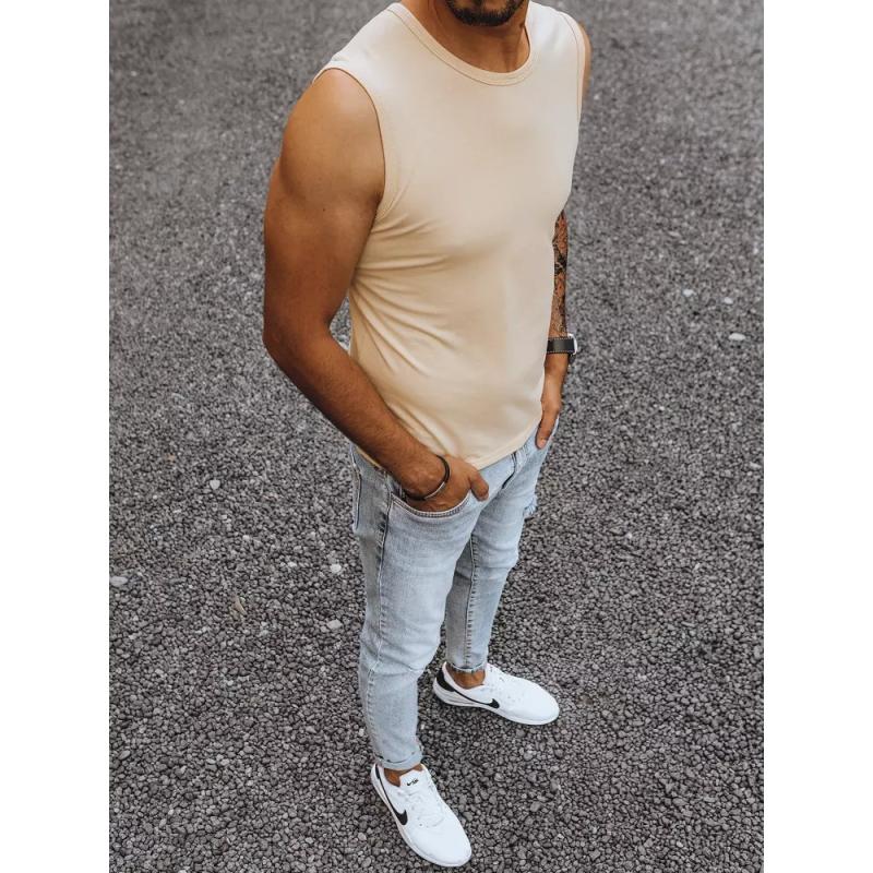 Férfi sima tank top VALE bézs