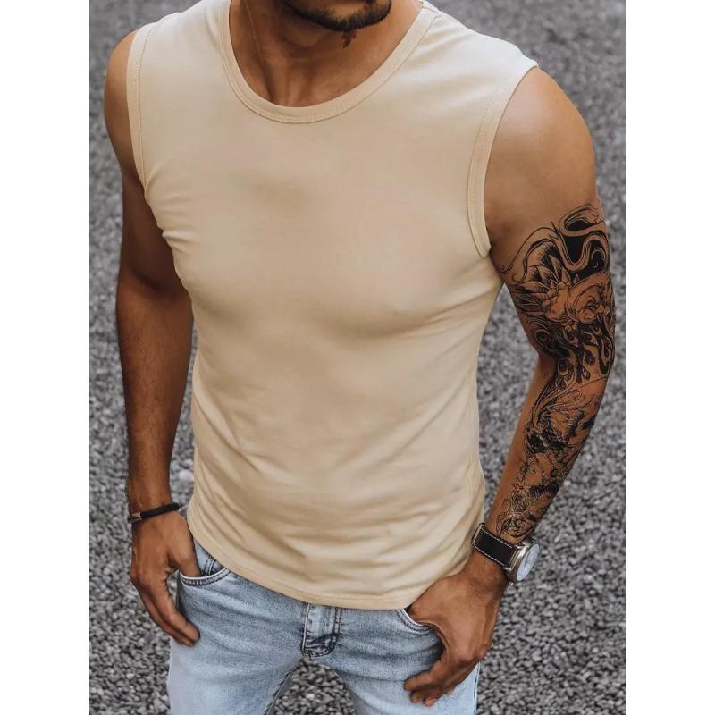Férfi sima tank top VALE bézs