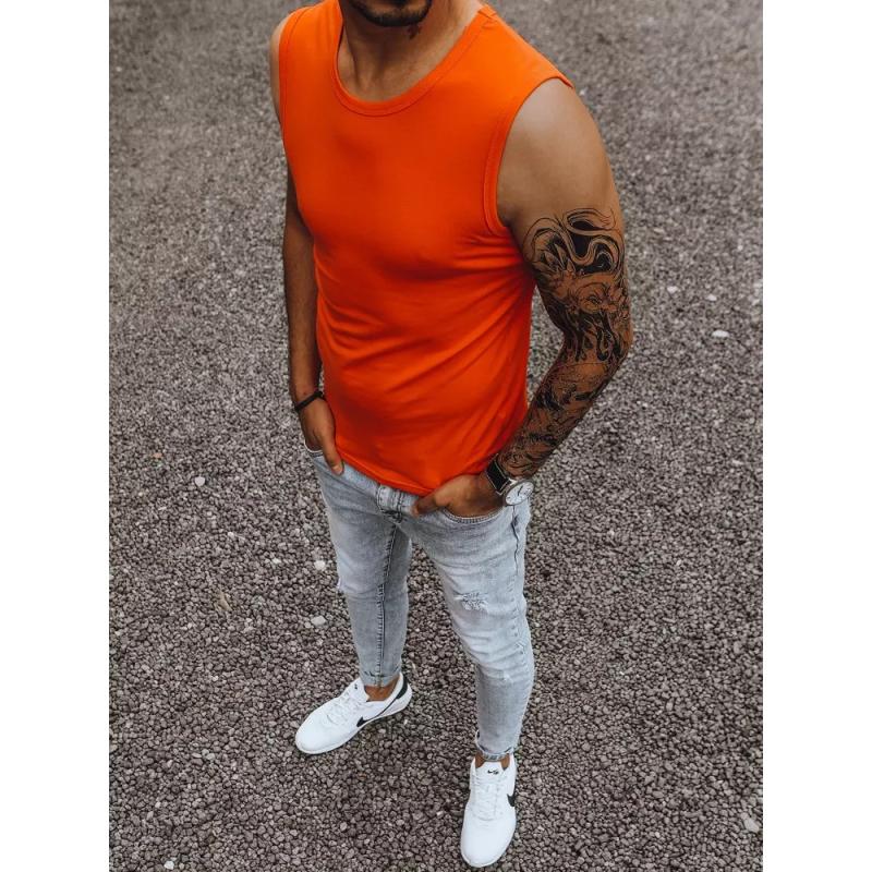 Férfi tank top egyszínű VALE narancssárga
