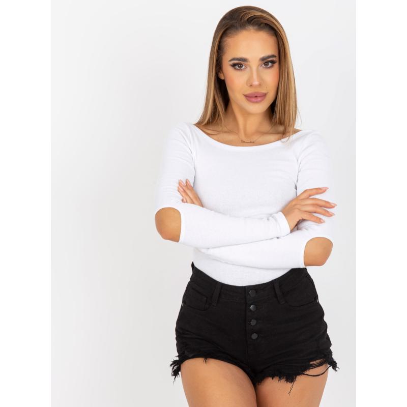 Dámská halenka s průstřihy na loktech pruhovaná RUE PARIS bílá 