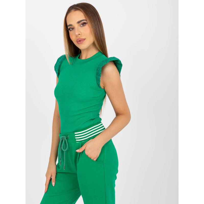 RUE PARIS rövid ujjú női blúz zöld RUE PARIS zöld