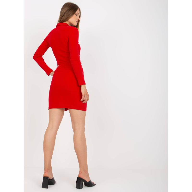 Dámské šaty s knoflíky RUE PARIS červené  