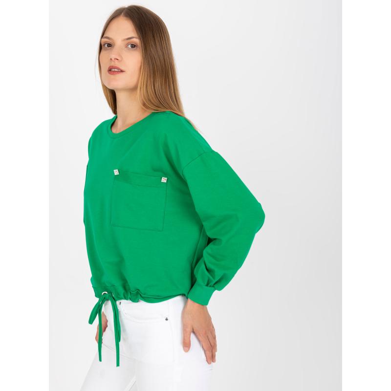 Dámská mikina s kapucí a kapsou RUE PARIS zelená 