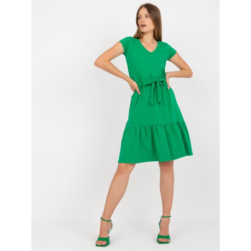 Dámske šaty s viazaním RUE PARIS zelené