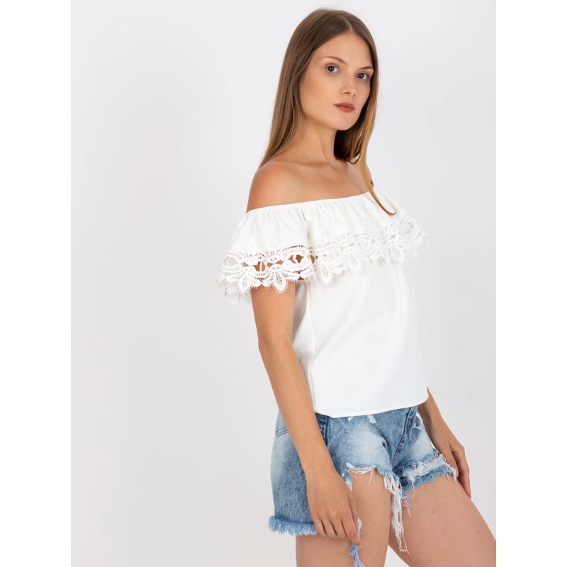 Dámská halenka s krátkými rukávy pruhovaná LINES bílá  