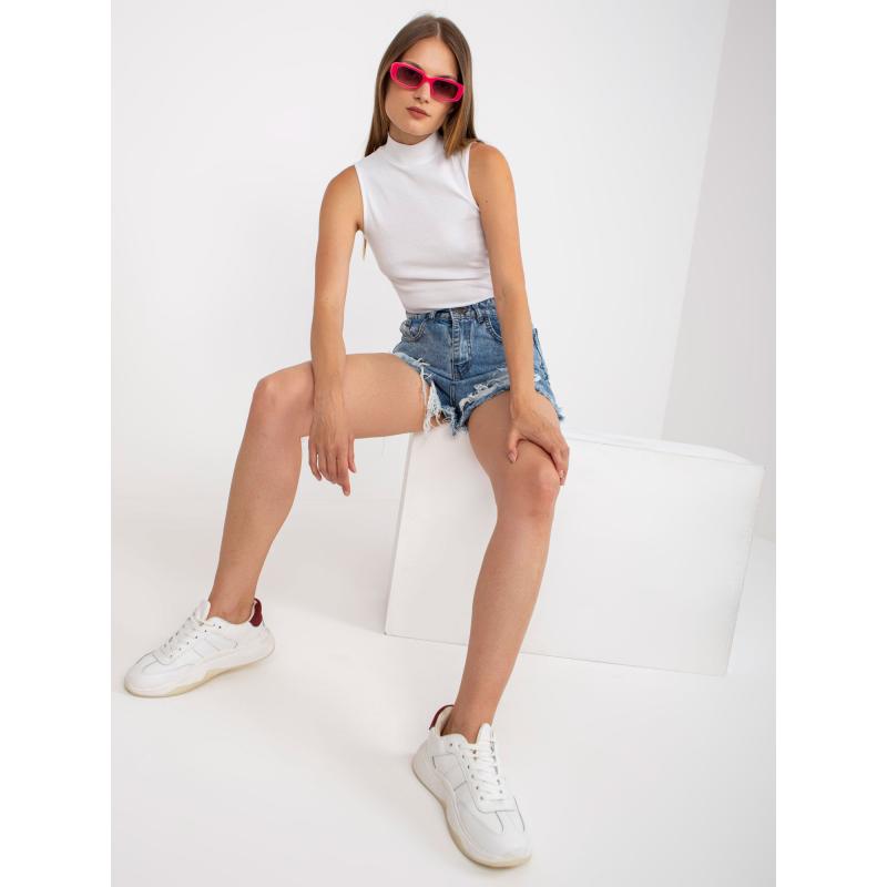 Dámský top bez rukávů pruhovaný RUE PARIS bílý 